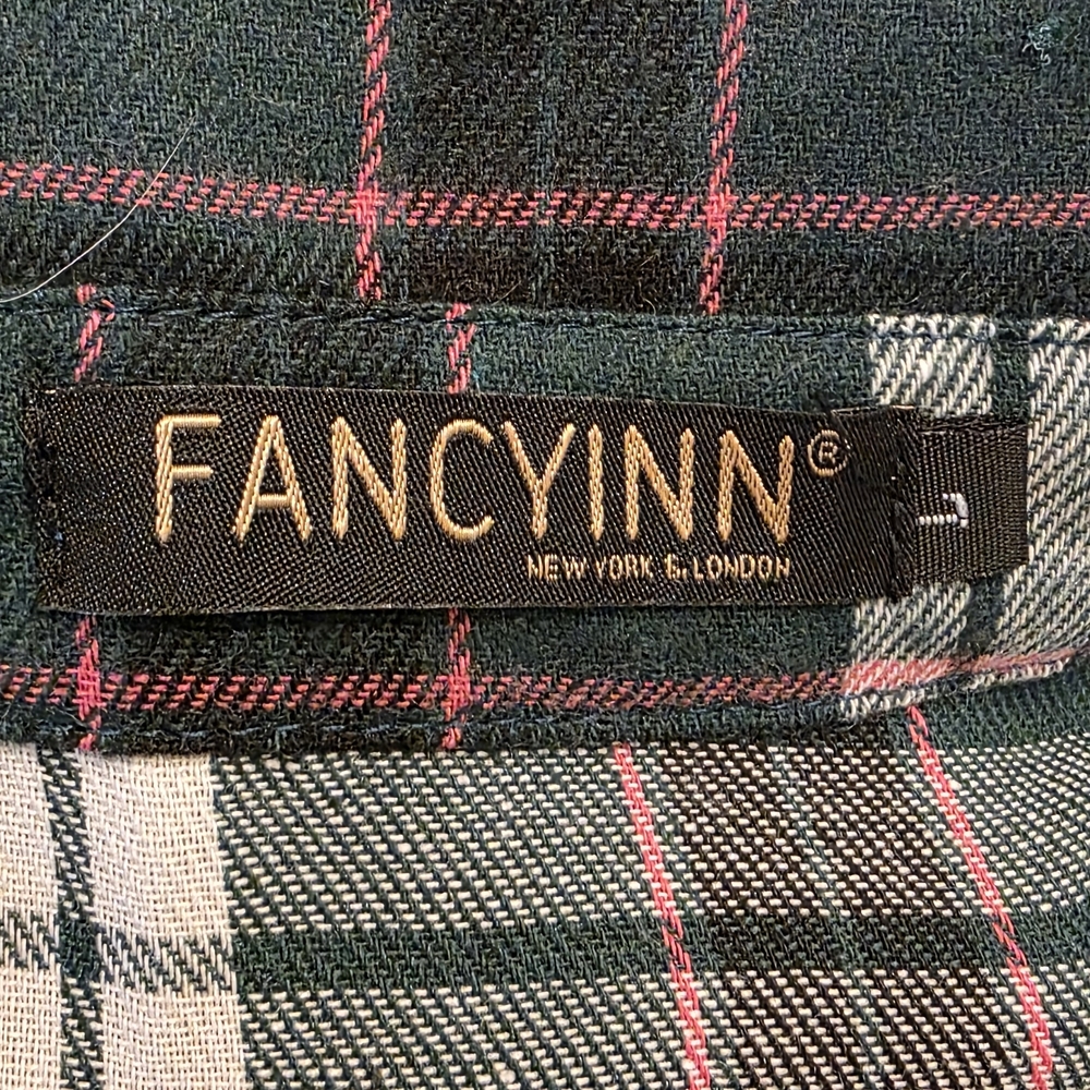 Fancyinn Green Plaid Long Sleeve Dress - Picture 2 of 2